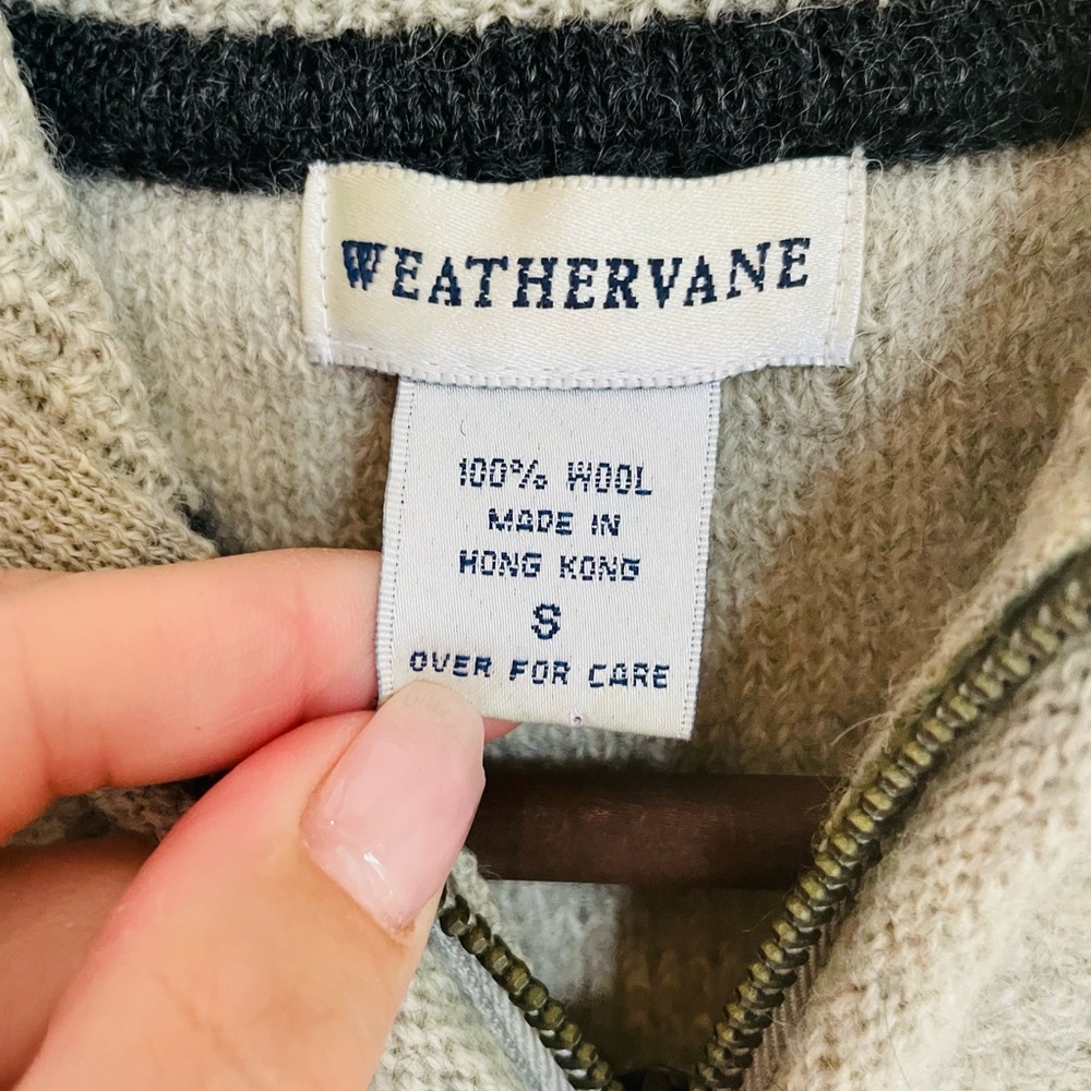 Weathervane S Gray Wool Full Zip Sweater Jacket - Picture 4 of 9